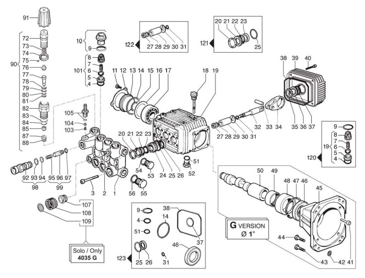 COMET ZWD4040G-K pump Replacement parts